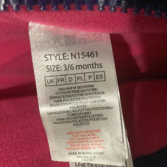 Lily & Jack Navy & Pink Hooded Dinosaur Snowsuit Puffer (Baby 3-6 Months) - NWOT - Picture 5 of 6